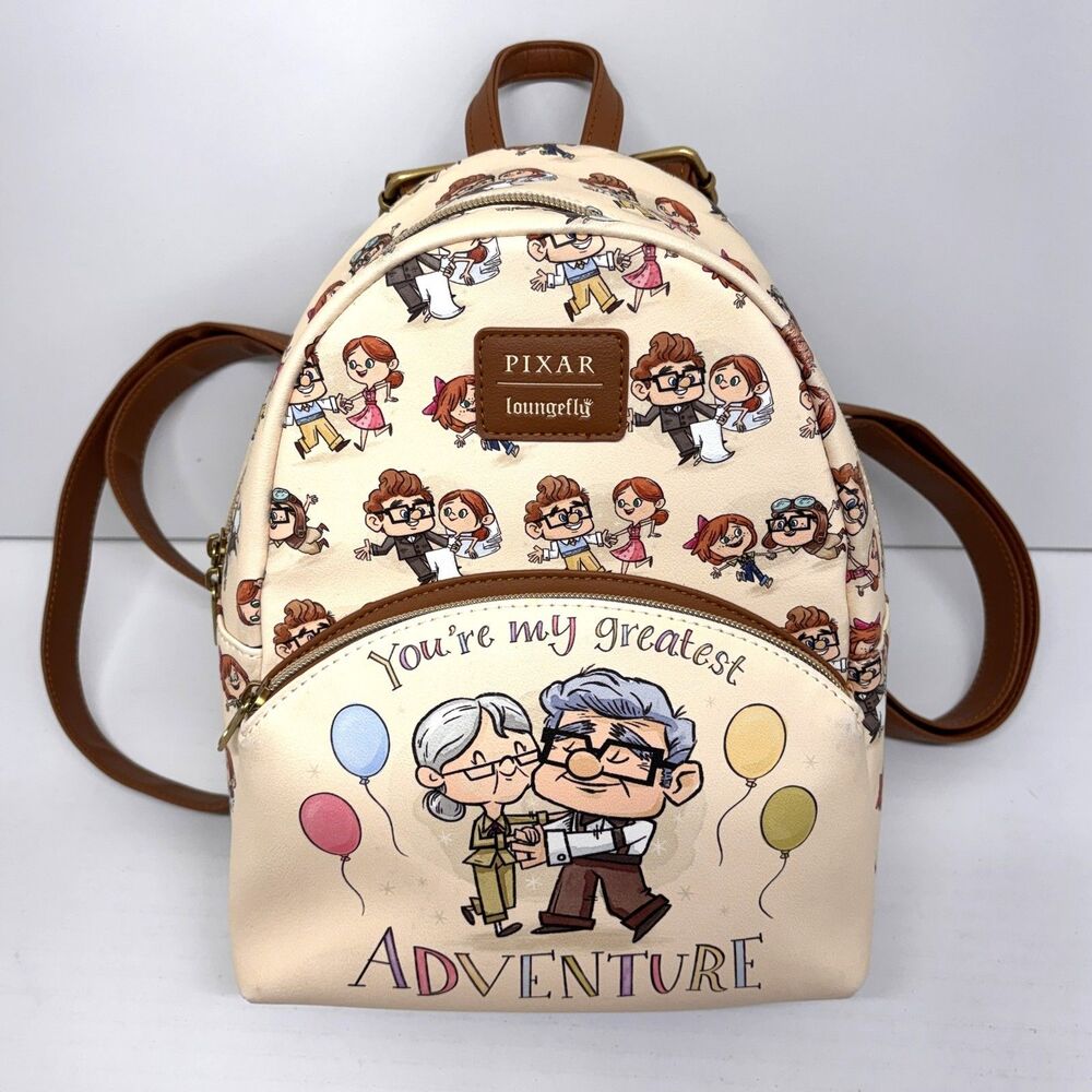 Loungefly Pixar "UP" Carl and Ellie Greatest Adventure Mini Backpack & Organizer